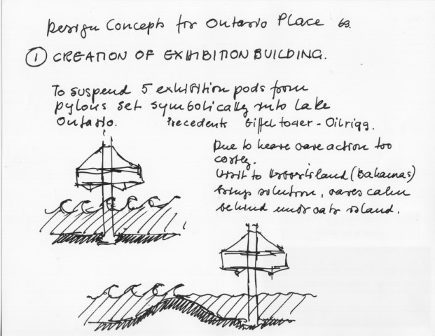 Eberhard Zeidler - Sketch of Ontario Place 1